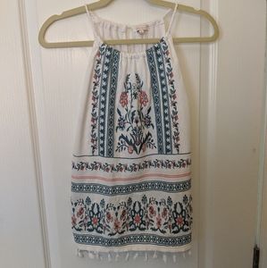 Skies Are Blue Summer Embroidered Tank